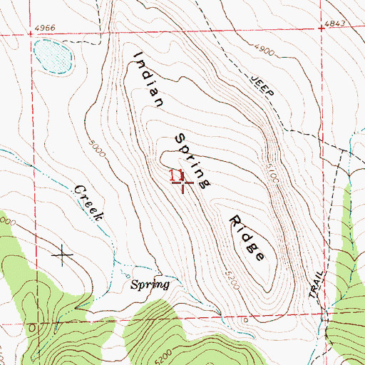 Topographic Map of Indian Spring Ridge, OR