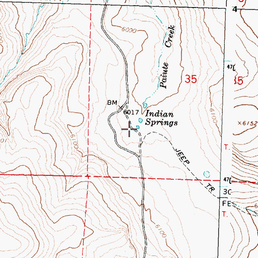 Topographic Map of Indian Springs, OR