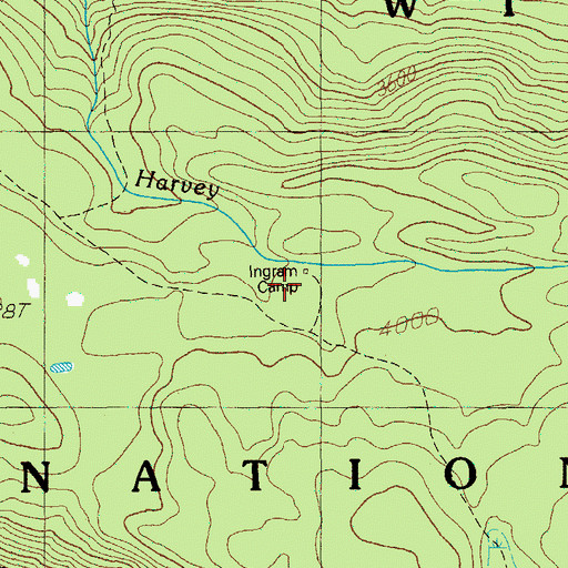 Topographic Map of Ingram Camp, OR