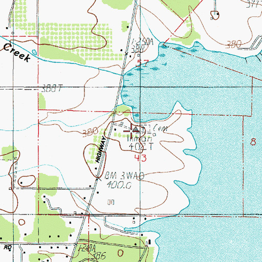 Topographic Map of Inman Cemetery, OR