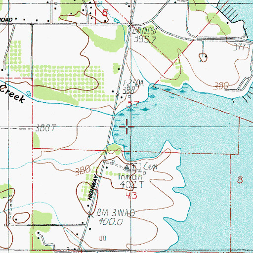 Topographic Map of Inman Creek, OR