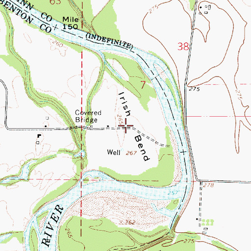 Topographic Map of Irish Bend, OR