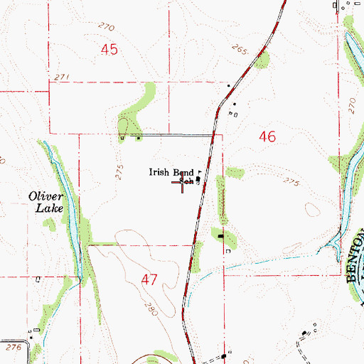 Topographic Map of Irish Bend School (historical), OR