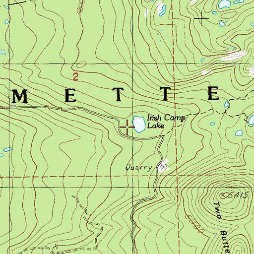 Topographic Map of Irish Camp Lake, OR