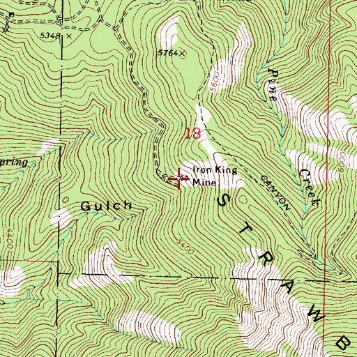 Topographic Map of Iron King Mine, OR