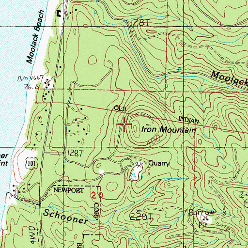 Topographic Map of Iron Mountain, OR