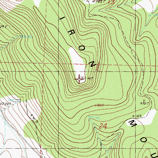 Topographic Map of Iron Mountain, OR