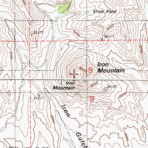 Topographic Map of Iron Mountain, OR