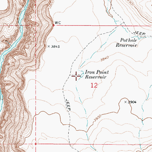 Topographic Map of Iron Point Reservoir, OR