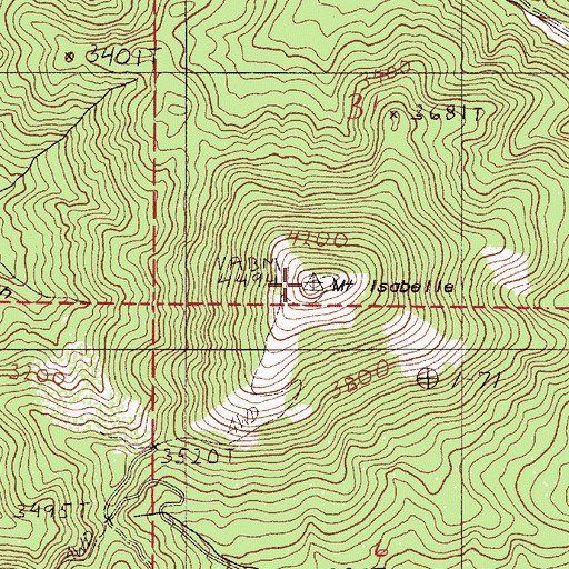 Topographic Map of Mount Isabelle, OR