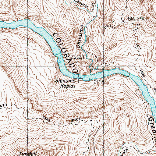 Topographic Map of Shinumo Creek, AZ