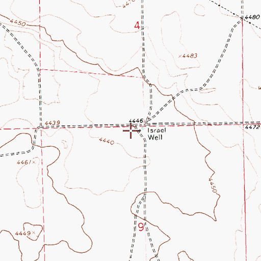 Topographic Map of Israel Well, OR