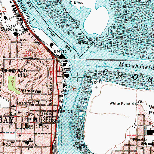 Topographic Map of Isthmus Slough, OR