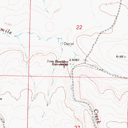 Topographic Map of Iven Stephens Homestead, OR
