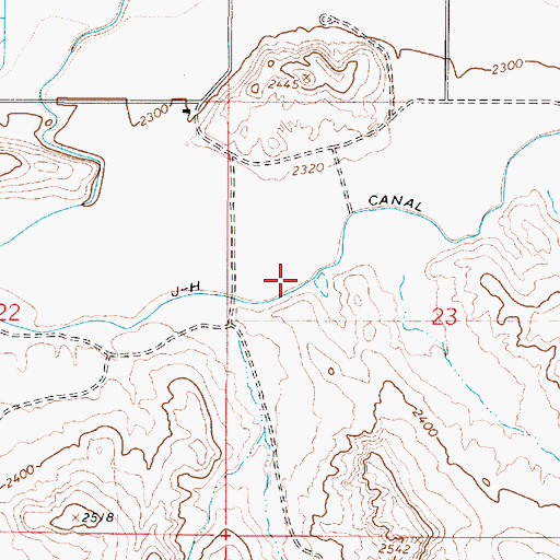 Topographic Map of J-H Canal, OR