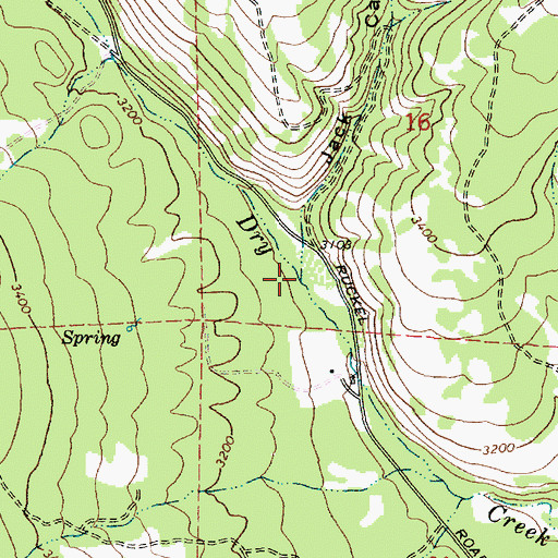 Topographic Map of Jack Canyon, OR