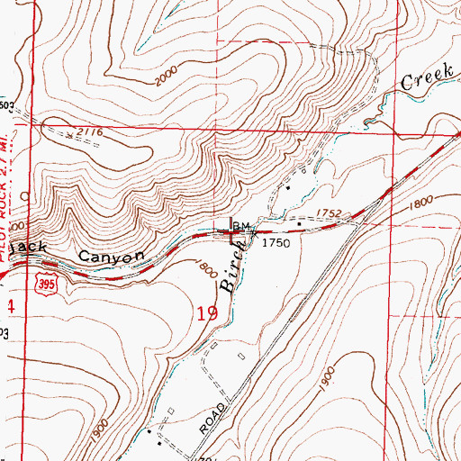Topographic Map of Jack Canyon, OR