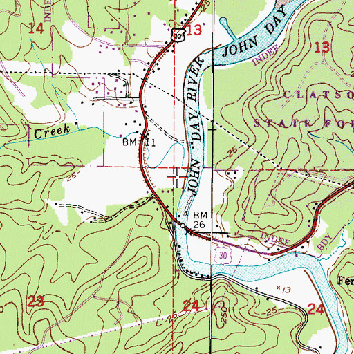 Topographic Map of Jack Creek, OR