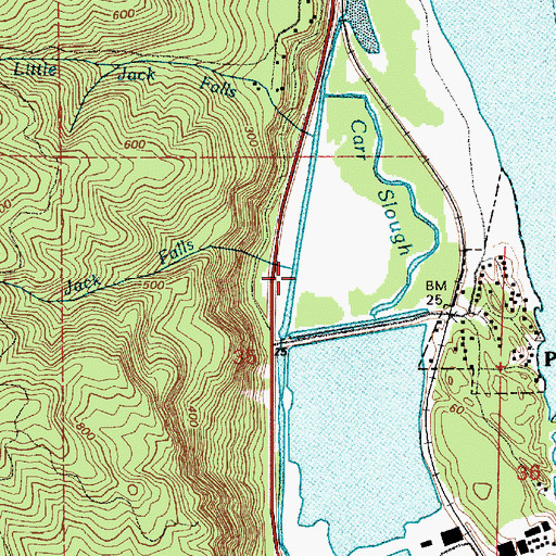 Topographic Map of Jack Falls, OR