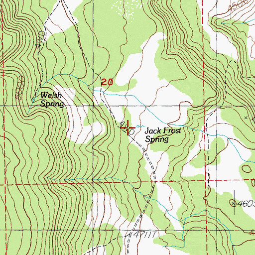 Topographic Map of Jack Frost Spring, OR