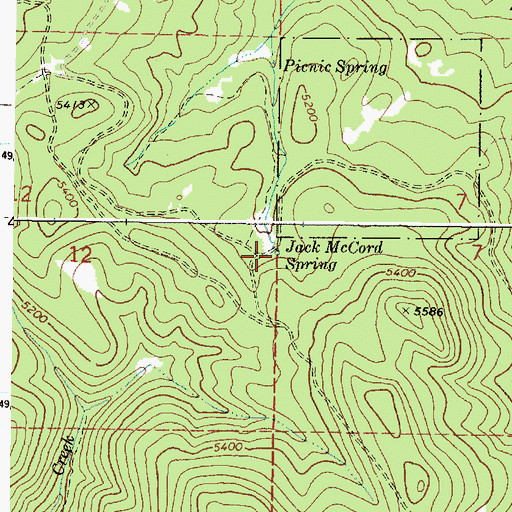 Topographic Map of Jack McCord Spring, OR