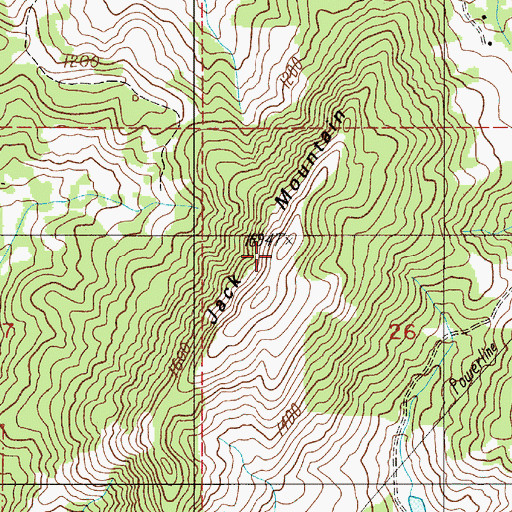 Topographic Map of Jack Mountain, OR