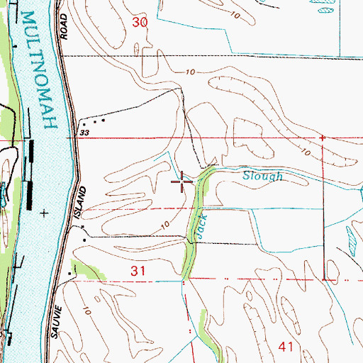 Topographic Map of Jack Slough, OR