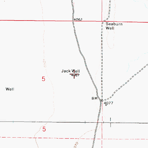 Topographic Map of Jack Well, OR