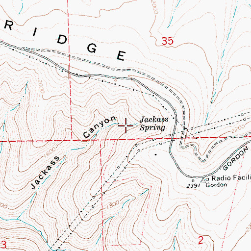 Topographic Map of Jackass Spring, OR