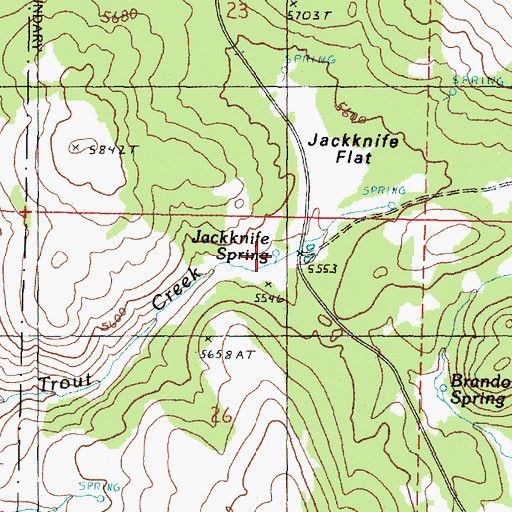 Topographic Map of Jackknife Spring, OR