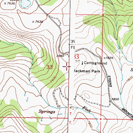 Topographic Map of Jackman Park, OR