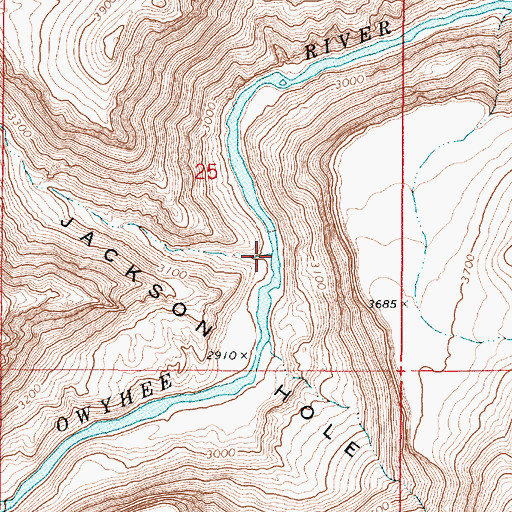 Topographic Map of Jackson Creek, OR