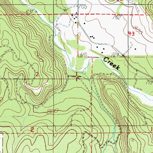 Topographic Map of Jackson Creek, OR