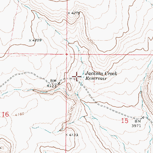 Topographic Map of Jackson Creek Reservoir, OR