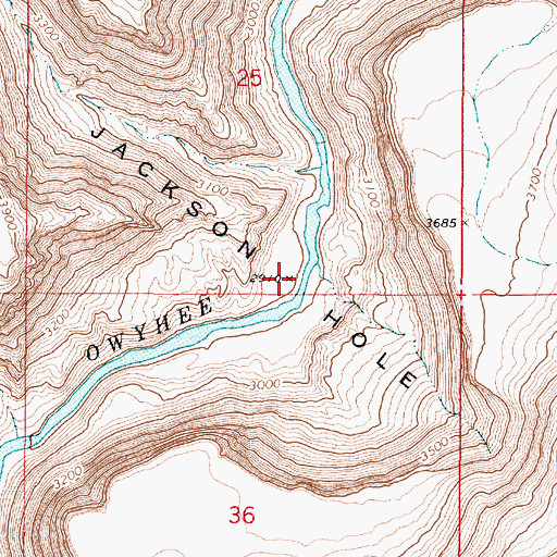 Topographic Map of Jackson Hole, OR