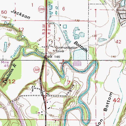 Topographic Map of Jackson Slough, OR