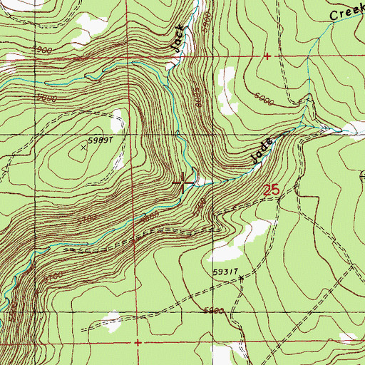 Topographic Map of Jade Creek, OR