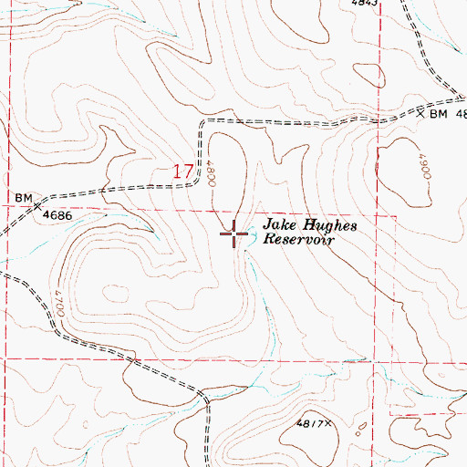 Topographic Map of Jake Hughes Reservoir, OR