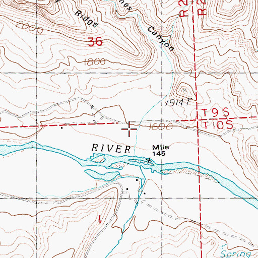 Topographic Map of James Canyon, OR