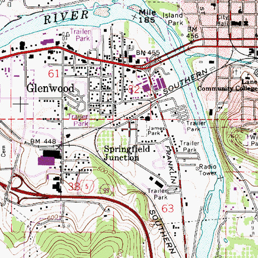 Topographic Map of James Park, OR