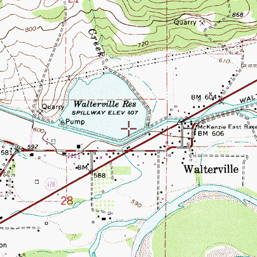 Topographic Map of Jameson Creek, OR