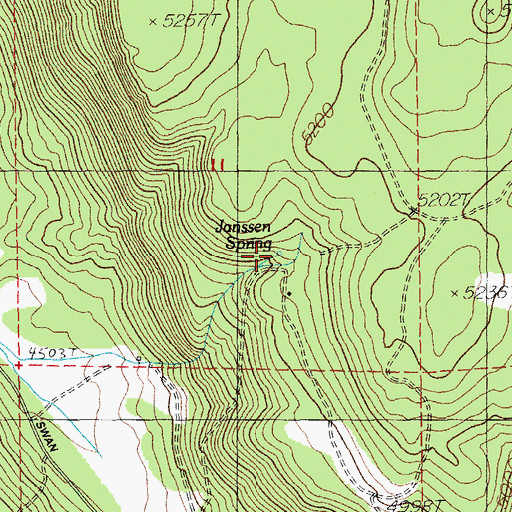 Topographic Map of Janssen Spring, OR