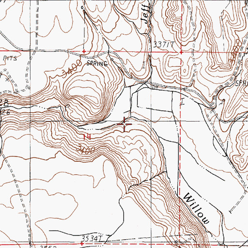Topographic Map of Jeff Davis Creek, OR