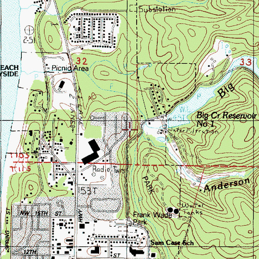 Topographic Map of Jeffries Creek, OR