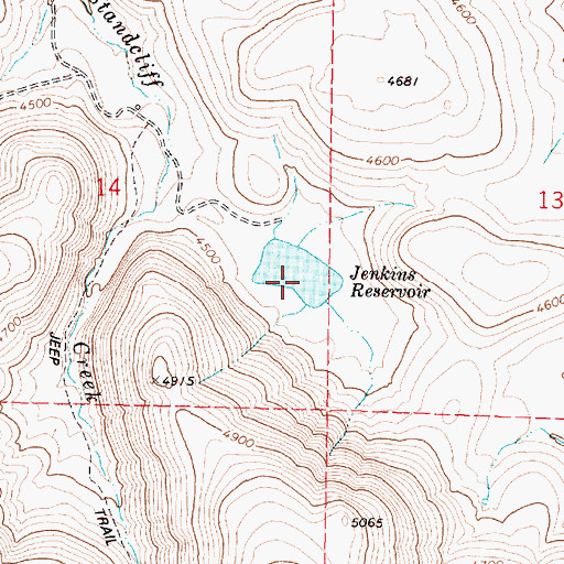 Topographic Map of Jenkins Reservoir, OR