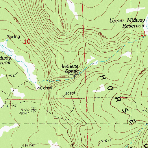 Topographic Map of Jennette Spring, OR