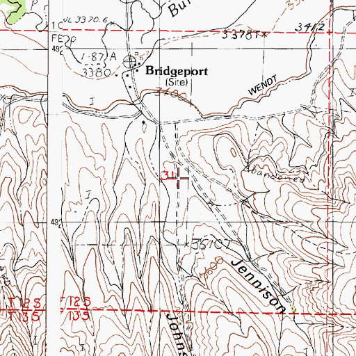 Topographic Map of Jennison Gulch, OR