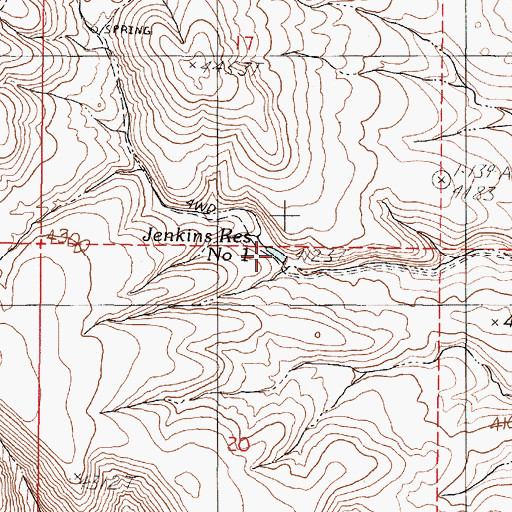 Topographic Map of Jenkins Reservoir Number One, OR