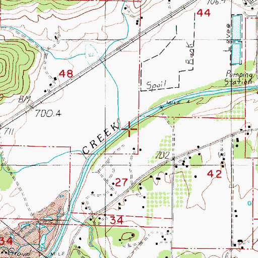 Topographic Map of Jerry Creek, OR