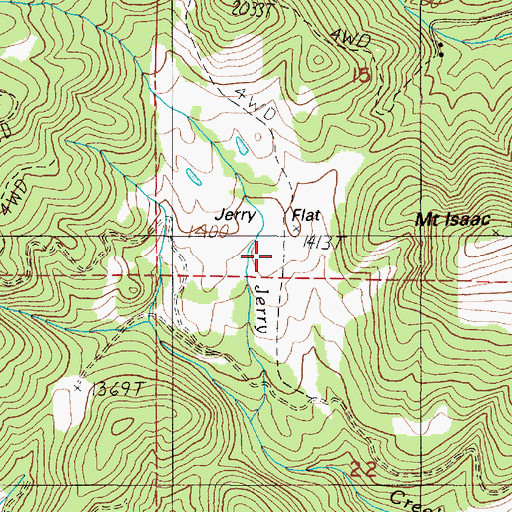 Topographic Map of Jerry Flat, OR